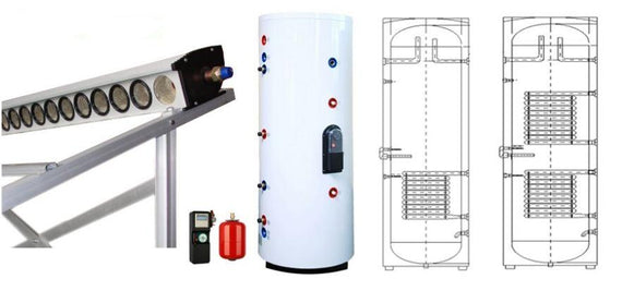 30T_1C_200L_Pst_Ssa Closed Loop Solar Water Heater Kit With 1X30 Tubes Collector 200L Storage Tank And Selected Options