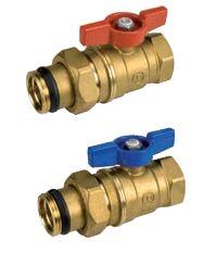 Ball Valves - Pair Of Red And Blue