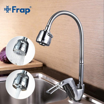 Solid Kitchen Mixer Cold And Hot Flexible Tap Single Hole Lever Water Faucet